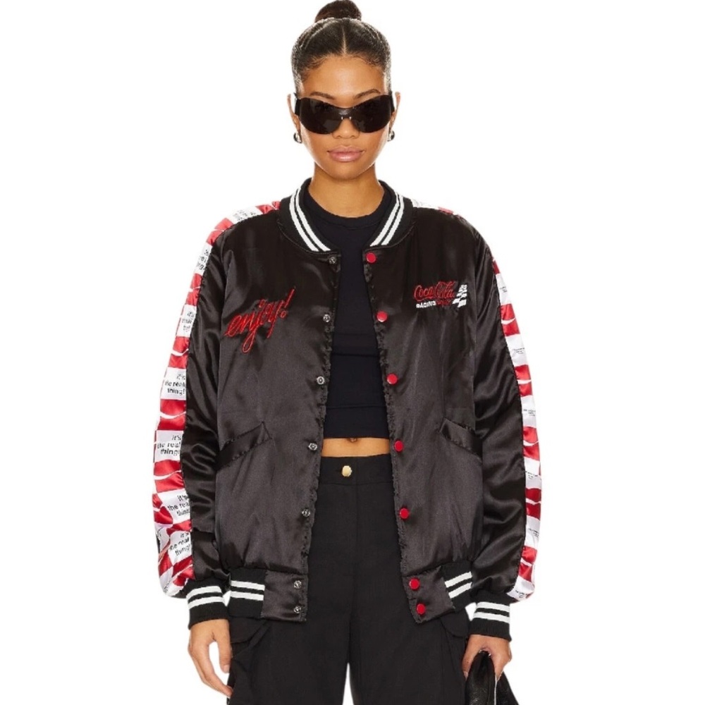 The Laundry Room x Coca Cola Racing Stadium Jacket Black Red & White Size XS NWT